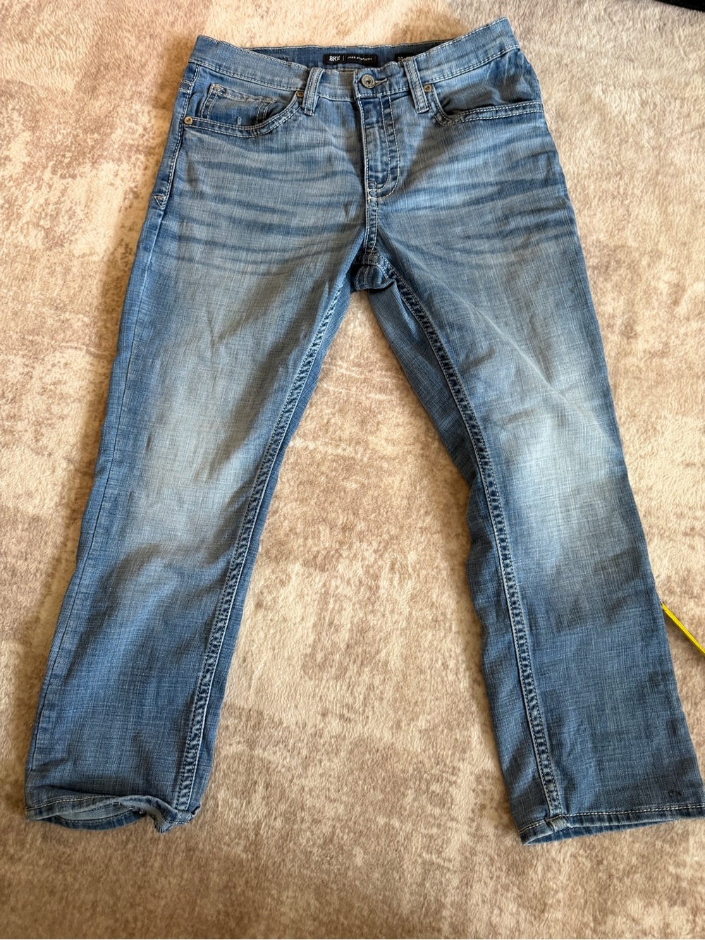 BKE Jake Straight Jeans – 33x30, Faded Wash w/ Whiskering